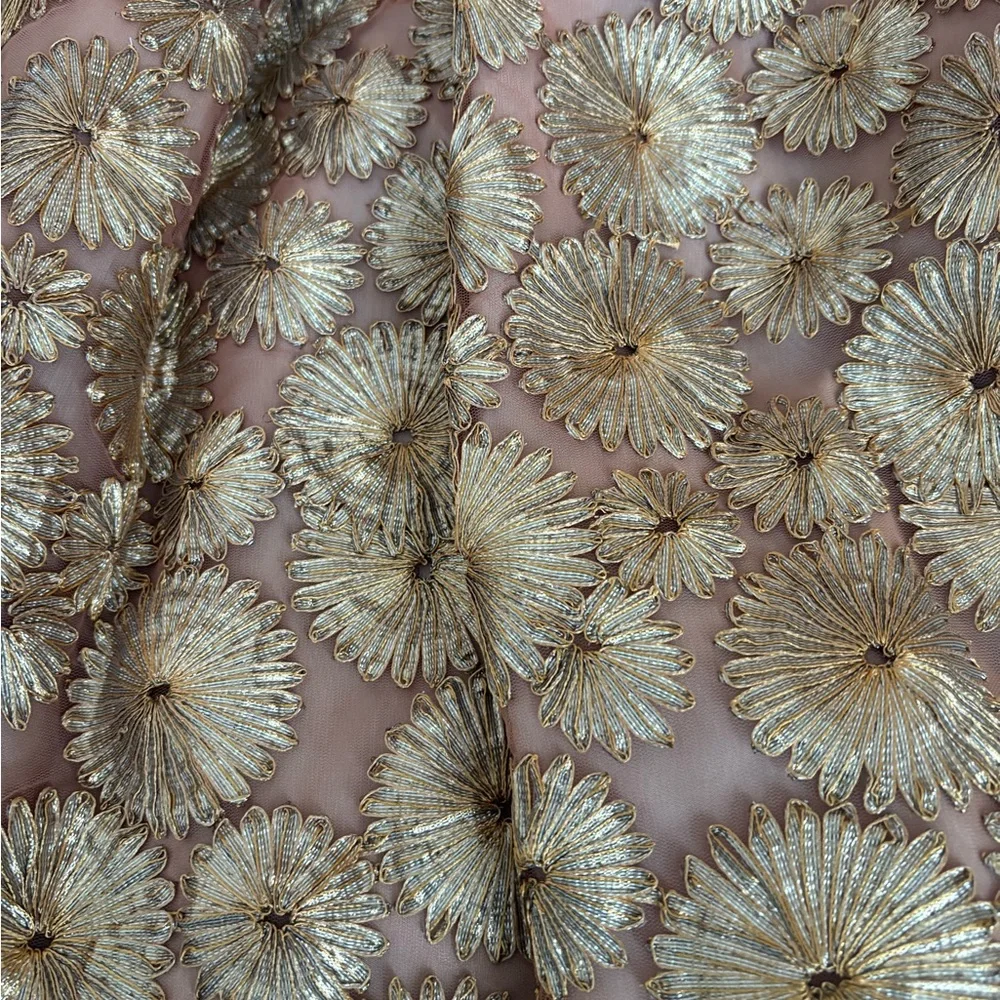 Io Couture Embroidered Foliage Petticoat Skirt Blush Pink